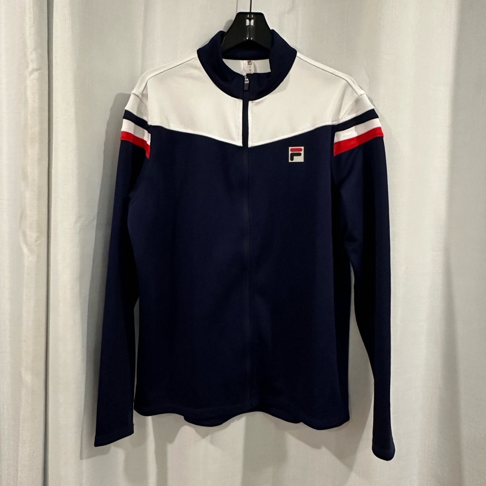 Fila Men Essentials Tracksuit Jacket In Color Navy, White and Red Size Large